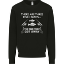 There Are Three Fish Sizes Funny Fishing Kids Sweatshirt Jumper Black