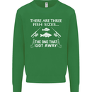 There Are Three Fish Sizes Funny Fishing Kids Sweatshirt Jumper Irish Green