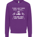 There Are Three Fish Sizes Funny Fishing Kids Sweatshirt Jumper Purple