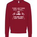 There Are Three Fish Sizes Funny Fishing Kids Sweatshirt Jumper Red