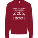 There Are Three Fish Sizes Funny Fishing Kids Sweatshirt Jumper Red
