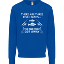 There Are Three Fish Sizes Funny Fishing Kids Sweatshirt Jumper Royal Blue
