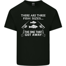 There Are Three Fish Sizes Funny Fishing Kids T-Shirt Childrens Black