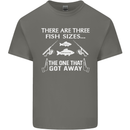 There Are Three Fish Sizes Funny Fishing Kids T-Shirt Childrens Charcoal