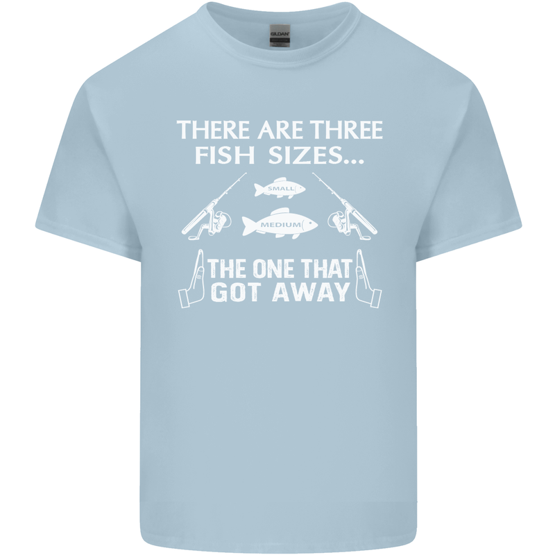 There Are Three Fish Sizes Funny Fishing Kids T-Shirt Childrens Light Blue