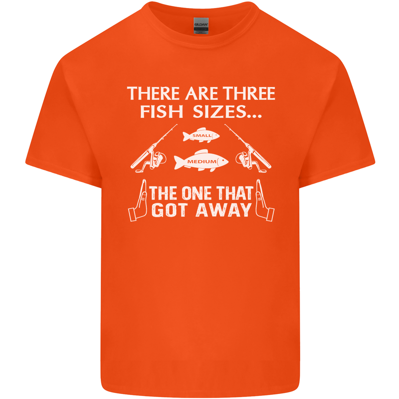 There Are Three Fish Sizes Funny Fishing Kids T-Shirt Childrens Orange