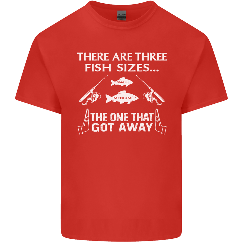 There Are Three Fish Sizes Funny Fishing Kids T-Shirt Childrens Red