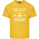 There Are Three Fish Sizes Funny Fishing Kids T-Shirt Childrens Yellow