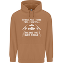 There Are Three Fish Sizes Funny Fishing Mens 80% Cotton Hoodie Caramel Latte