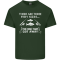 There Are Three Fish Sizes Funny Fishing Mens Cotton T-Shirt Tee Top Forest Green
