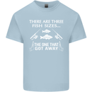 There Are Three Fish Sizes Funny Fishing Mens Cotton T-Shirt Tee Top Light Blue