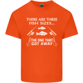 There Are Three Fish Sizes Funny Fishing Mens Cotton T-Shirt Tee Top Orange