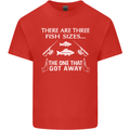 There Are Three Fish Sizes Funny Fishing Mens Cotton T-Shirt Tee Top Red