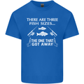 There Are Three Fish Sizes Funny Fishing Mens Cotton T-Shirt Tee Top Royal Blue