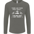 There Are Three Fish Sizes Funny Fishing Mens Long Sleeve T-Shirt Charcoal