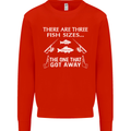 There Are Three Fish Sizes Funny Fishing Mens Sweatshirt Jumper Bright Red