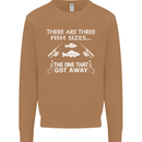 There Are Three Fish Sizes Funny Fishing Mens Sweatshirt Jumper Caramel Latte