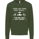 There Are Three Fish Sizes Funny Fishing Mens Sweatshirt Jumper Forest Green