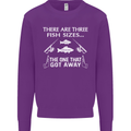 There Are Three Fish Sizes Funny Fishing Mens Sweatshirt Jumper Purple
