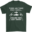 There Are Three Fish Sizes Funny Fishing Mens T-Shirt Cotton Gildan Forest Green
