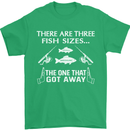 There Are Three Fish Sizes Funny Fishing Mens T-Shirt Cotton Gildan Irish Green