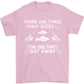 There Are Three Fish Sizes Funny Fishing Mens T-Shirt Cotton Gildan Light Pink