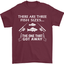 There Are Three Fish Sizes Funny Fishing Mens T-Shirt Cotton Gildan Maroon