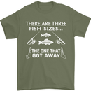There Are Three Fish Sizes Funny Fishing Mens T-Shirt Cotton Gildan Military Green