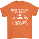There Are Three Fish Sizes Funny Fishing Mens T-Shirt Cotton Gildan Orange