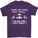 There Are Three Fish Sizes Funny Fishing Mens T-Shirt Cotton Gildan Purple