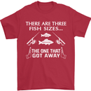 There Are Three Fish Sizes Funny Fishing Mens T-Shirt Cotton Gildan Red