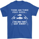 There Are Three Fish Sizes Funny Fishing Mens T-Shirt Cotton Gildan Royal Blue
