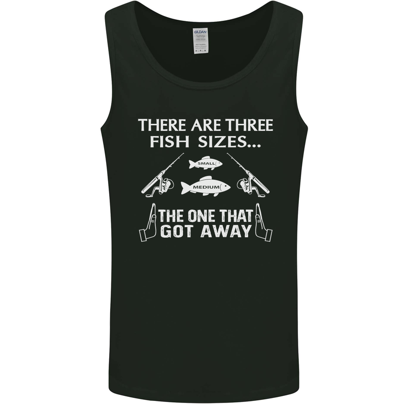 There Are Three Fish Sizes Funny Fishing Mens Vest Tank Top Black