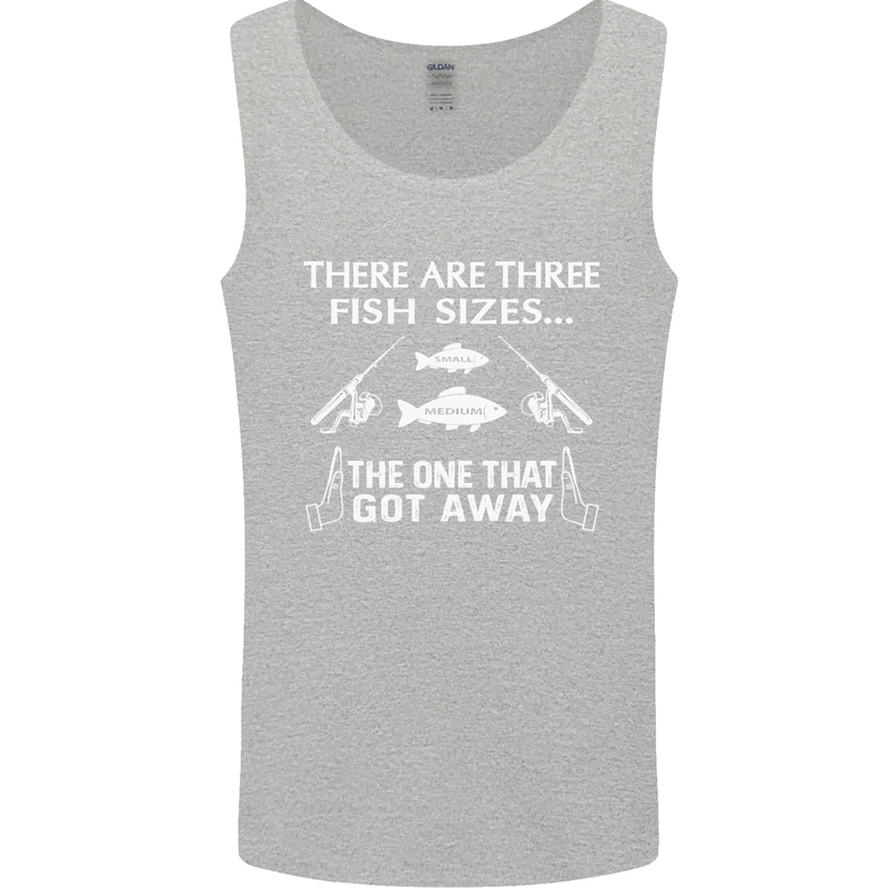 There Are Three Fish Sizes Funny Fishing Mens Vest Tank Top Sports Grey