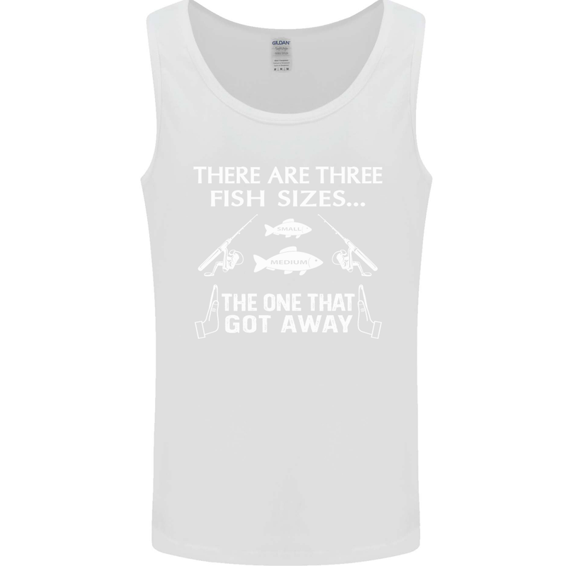 There Are Three Fish Sizes Funny Fishing Mens Vest Tank Top White