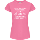 There Are Three Fish Sizes Funny Fishing Womens Petite Cut T-Shirt Azalea