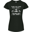 There Are Three Fish Sizes Funny Fishing Womens Petite Cut T-Shirt Black
