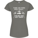 There Are Three Fish Sizes Funny Fishing Womens Petite Cut T-Shirt Charcoal