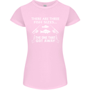 There Are Three Fish Sizes Funny Fishing Womens Petite Cut T-Shirt Light Pink