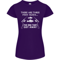 There Are Three Fish Sizes Funny Fishing Womens Petite Cut T-Shirt Purple