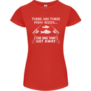 There Are Three Fish Sizes Funny Fishing Womens Petite Cut T-Shirt Red