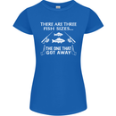 There Are Three Fish Sizes Funny Fishing Womens Petite Cut T-Shirt Royal Blue