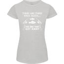 There Are Three Fish Sizes Funny Fishing Womens Petite Cut T-Shirt Sports Grey