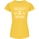 There Are Three Fish Sizes Funny Fishing Womens Petite Cut T-Shirt Yellow