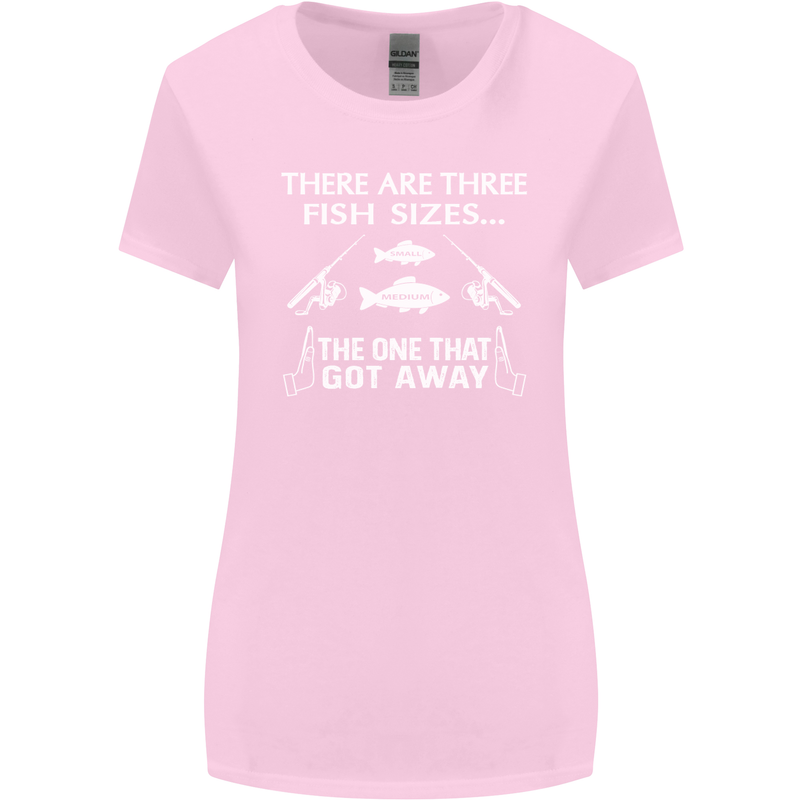 There Are Three Fish Sizes Funny Fishing Womens Wider Cut T-Shirt Light Pink
