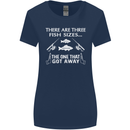 There Are Three Fish Sizes Funny Fishing Womens Wider Cut T-Shirt Navy Blue