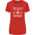 There Are Three Fish Sizes Funny Fishing Womens Wider Cut T-Shirt Red