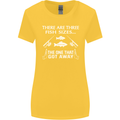 There Are Three Fish Sizes Funny Fishing Womens Wider Cut T-Shirt Yellow