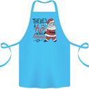 There's a Ho In This House Funny Christmas Cotton Apron 100% Organic Turquoise