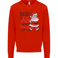 There's a Ho In This House Funny Christmas Mens Sweatshirt Jumper Bright Red